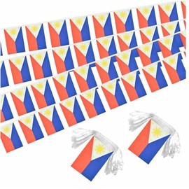 Lebei 2 Pack Philippines Flag Banner String Small Mini 66 Feet 60 Pcs Philippine Hanging Flags Decoration