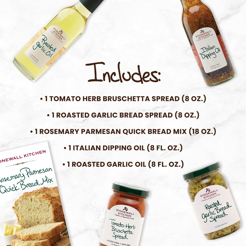 Stonewall Kitchen, Antipasto 5-Piece Gift Set with Reusable Basket