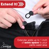 Flexible Waist Extenders for Jeans & Pants, Black (Pack of