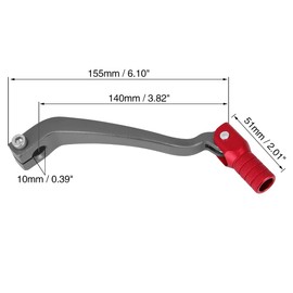 F FIERCE CYCLE 0.39 Inch Motorbike Shift Lever Folding Gear Shifter Gray and Red