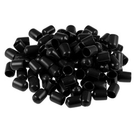 uxcell 100pcs Rubber End Caps 3/8-inch(9.5mm) ID Vinyl Round Tube Bolt Cap Cover Screw Thread Protectors Black