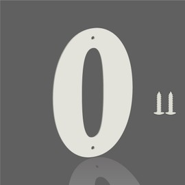 5 Inch White Metal Letters, Modern Metal House Address Letters and Numbers for Outside Signs, Outdoor Mailbox Numbers, for Door, Apartment, Office, Home Use(Number 0)
