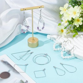 UNICRAFTALE 80pcs 4 Styles Beading Hoop Earrings Stainless Steel Hollow Hoop Earrings Finding Mixed Shapes Hoop Pendant Component for DIY Earrings Jewelry Making