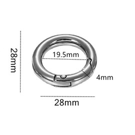 Spring O Rings, Granmagazz 20Pcs O Ring Zinc Alloy Spring Clip, O Rings Round Carabiner Snap Clip, Snap for Keychain Necklace Jewelry DIY Key Chains, Purse, Bag