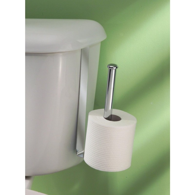 iDesign Classico Portarotoli da Serbatoio, Metallo, Argento, 19.75x16.5x61.75 cm