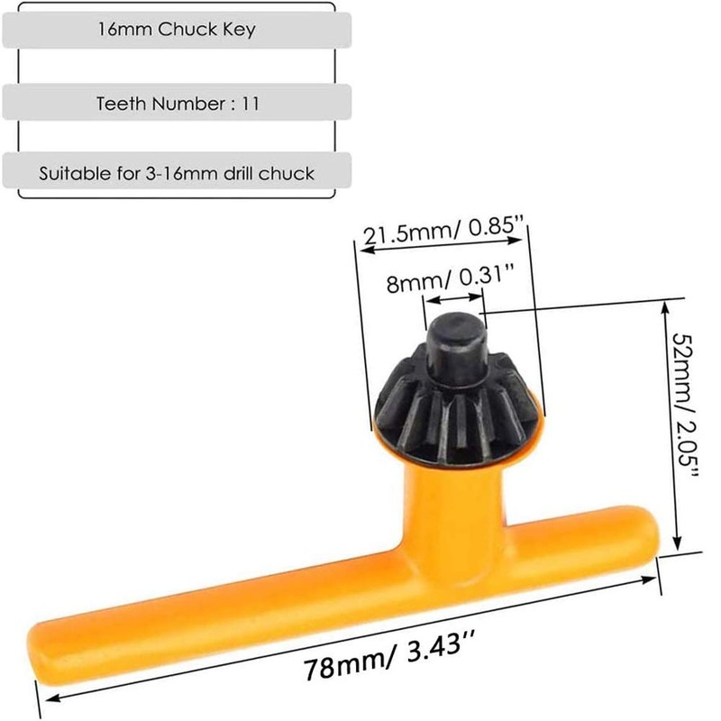Mesee 3 Packs Drill Chuck Key Set Universal T Shaped