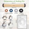 Rolling Pin with Thickness Rings,13.6" Dough Roller with Mat&4 Cookie