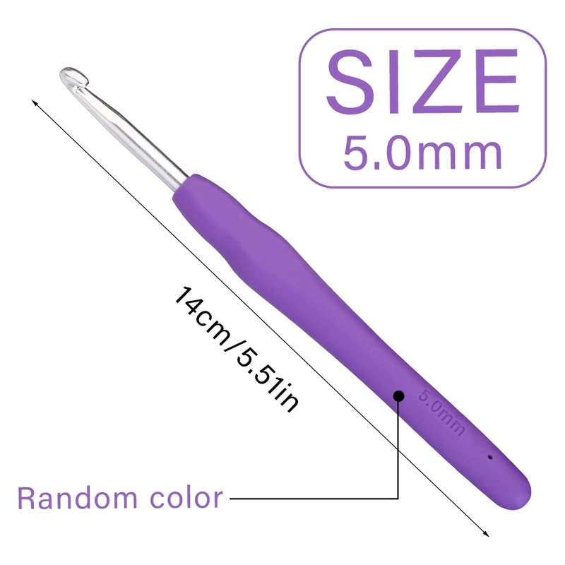 5 mm Crochet Hook, Ergonomic Handle for Arthritic Hands, Extra
