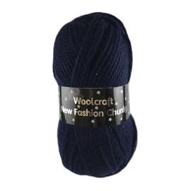 WoolCraft Fashion Chunky Knitting & Crochet Yarn, Great Value Yarn with 27 Colour Combinations in The Range, 100% Acrylic, 150 Metres, 100g Balls, Single Ball, Navy