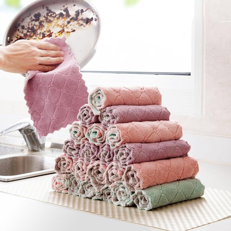 PRINKROOMY Microfiber Cleaning Cloths - Super Absorbent, Streak-Free & Lint-Free