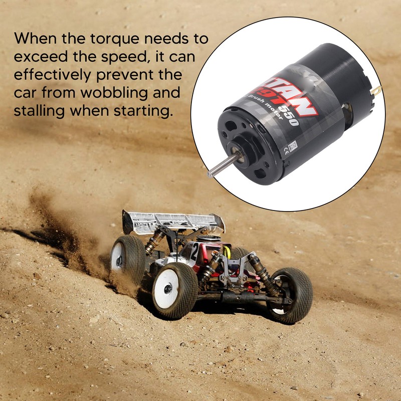 RC Brushed Motor with 1/3 Reduction Gearbox 550 Universal Brushed