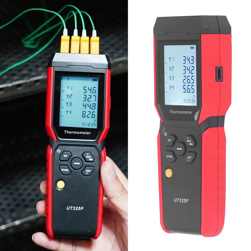 Temperature Thermocouple Thermometer High Accuracy 4 Channel Digital Thermometer for