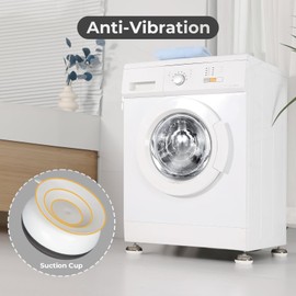 Alyvisun Washing Machine Feet Pads, 4PCS Universal Anti Vibration Slip Foot Mat Shock Absorber Base Support Stand for Dryer, Dishwasher (White), One Size
