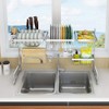 Stainless Steel Dish Drying Rack Over Kitchen Sink, Dishes and