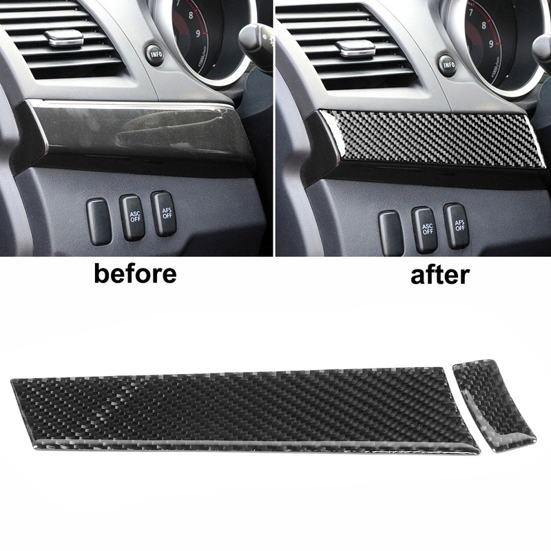 2pcs Carbon Fiber Driver Dashboard Panel Trim Cover Fit for