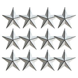 MGSYPHOME 3.8 Inch Metal Star, Barn Star for Home Decoration, Country Rustic Primitive Vintage Gifts Black Metal Barn Star Wall/Door Decor, Set of 12 (White)………