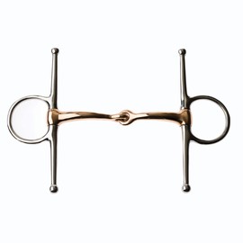 Korsteel Stainless Steel Copper Mouth Full Cheek Snaffle Bit, 5"
