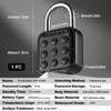 6 Digit Combination Padlock Gym Locker Lock Black IP55 Waterproof