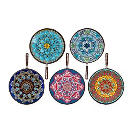 5 pcs Ceramic trivets, hot Dish mat, hot Pot Holder, Pot Holder, Heating Pads for Decorating tabletops and countertops, can be Hung, Kitchen Decor