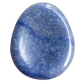 Neyisaa 2Pcs Natural Crystal Thumb Worry Stone, Hand Carved Teardrop Pocket Stones for Anxiety Stress Relief Meditation Healing Reiki, Green & Blue Aventurine