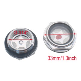 GWYAN 4 Pcs Aluminum Alloy Oil Level Sight Glass Air Compressor Oil Sight Glass G3/4 Male Threaded Aluminum Liquid Indicator Sight Window for Air Compressor Gearbox Pump Tank