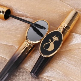 Mascara Feathery Thick Fine Original Cat Eye Best Mascara volume and length Longwear, premium beauty mascara Non-waterproof, Clump-free Lash Lift, Cruelty-free Effect, with mirror, Black,0.24 Fl oz