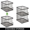 mDesign Stacking Wire Baskets Food Organizer Storage Metal Basket with