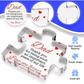 Engraved Acrylic Block Puzzle - Cool Father's Day Presents from Daughter, Son, Mom - Heartwarming Men Birthday Gift, Ideas