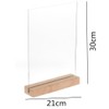 Loopunk 2 x A4 Acrylic Wooden Poster Stand Perspex Menu