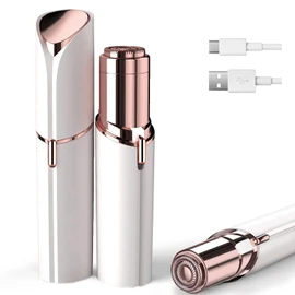 Facial Hair Removal for Women, Painless Face Trimmer for Upper Lips, Peach Fuzz and Chin with USB Rechargeable