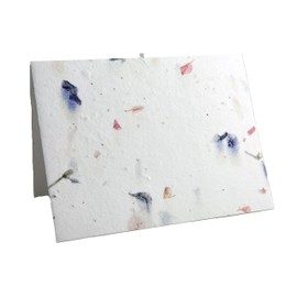 Of The Earth Handmade Paper - Wildflower Seed Paper Folding Card - Blank Inside - A2 Size - Set of 8 - Recycled Envelopes and Planting Guides Included (56s Pink & Purple)