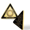Triangle Glimmer Amber Dream Sobriety Coin | Celebrating Recovery and