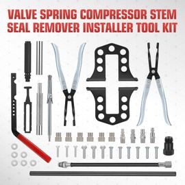 DNA MOTORING Valve Spring Compressor, Car Engine Overhead Valve Spring, Stem Seal Remover Installer OHV OHC Compressor Tool, Cylinder Head Service Set, TOOLS-00607