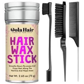Dolahair Hair Wax Stick - Flyaway Control and Styling Pomade for Kids, Women, and Men - Accessorie Slick Back Hair Brush Kit Hair Bun Maker (Pack of 4)