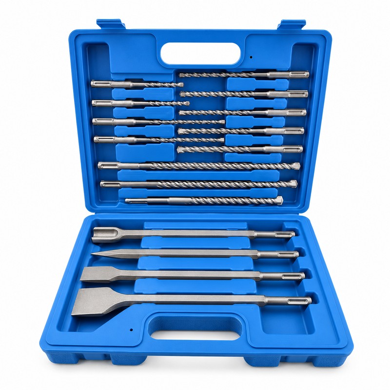 17-Piece SDS Plus Drill Bit and Chisel Set for Masonry