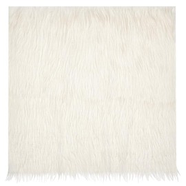 BENECREAT 40 x 40 cm Beige Faux Fur Fabric, Soft Shaggy Plush Fabric, Precut Fur Fabric for Costumes, Carpets, Cushions, Sewing, Decorations