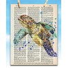 Upcycled Dictionary Art - Sea Turtle - 8.5x11 Unframed Dictionary