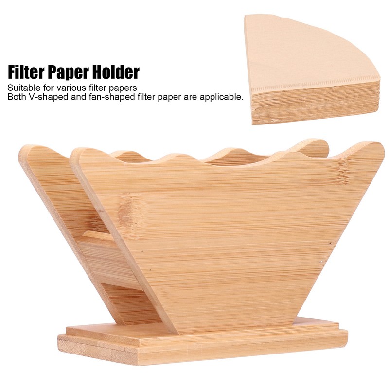 Bamboo Coffee Filter Paper Holder Hand Drip Coffee Filter Paper