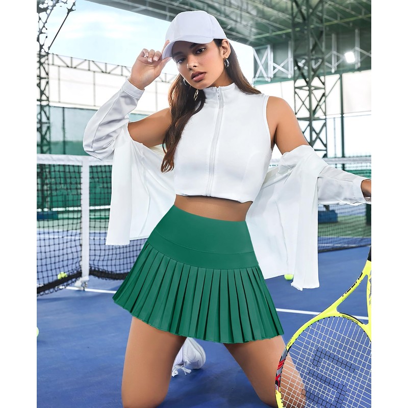JoyGirl Gonna da tennis da donna con pantaloncini interni, plissettata,