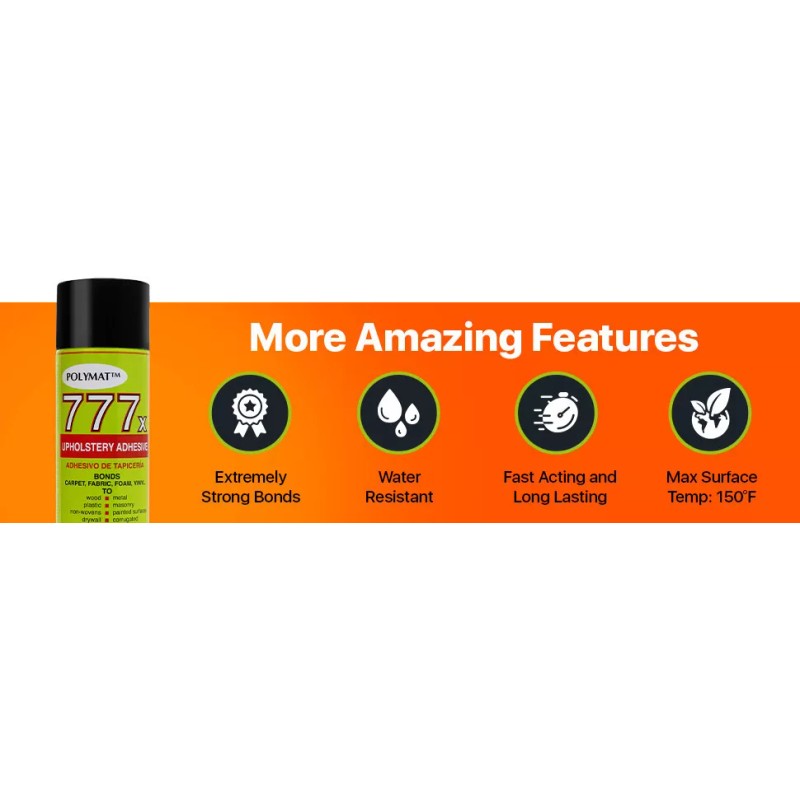 POLYMAT 10ftx3.75ft Charcoal Speaker Box Carpet +1can 777 spray instant