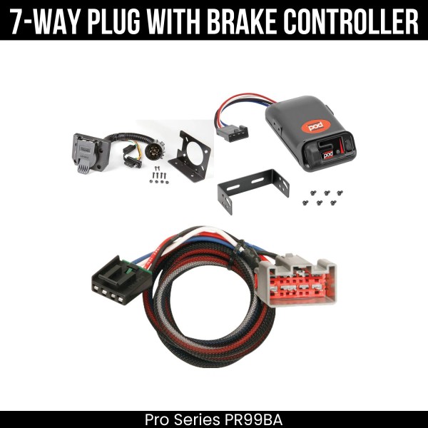 Pro Series 7-Way Trailer Wiring Kit + Brake Control For