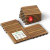 Idzo Interlocking Deck Tiles 9.6 SQFT - 10PCS Waterproof Acacia