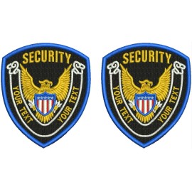 Security Shoulders 2 Embroidery Patches 2.25x3.84 sew on Gold On Black