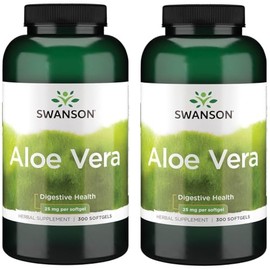 Swanson Aloe Vera 25 Milligrams 300 Sgels (2 Pack)