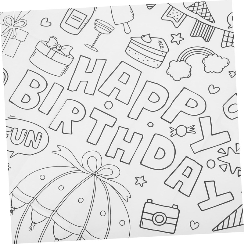 LABRIMP Birthday Party Paper Table Cloth Delicate Table Runner for