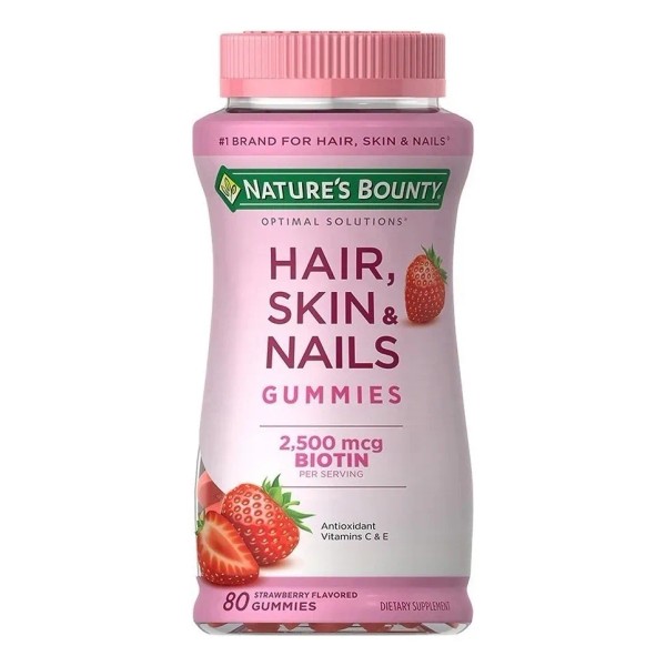 Natures Bounty Hair, Skin Nails 2500 mcg de Biotina, Vitaminas