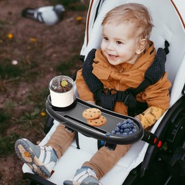 Stroller Tray Attachment - Stroller Snack Tray Attachment - Stability and Convenience Adjustable Phone Holder, Upgraded DesignTray for Baby & Toddler for Joggers, Umbrella & Wagons