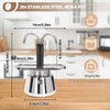 Uncoated 2 Cup Dual Pipe Moka Pot 304 Thickened Stainless