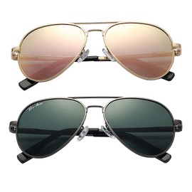 Pro Acme Small Polarized Aviator Night Vision Sunglasses for Kids and Youth Age 5-18, with Two Sizes 50mm 52mm