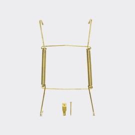 Invisible Plate Hangers for Wall | Decorative Dish Display Holders Hanging Wires Spring Hook Holder with Tip Protectors Fit to Hang on Wall (13 -19 cm (5 - 7.5 Inch), Brass)